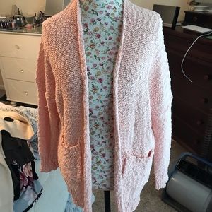 Pink popcorn cardigan